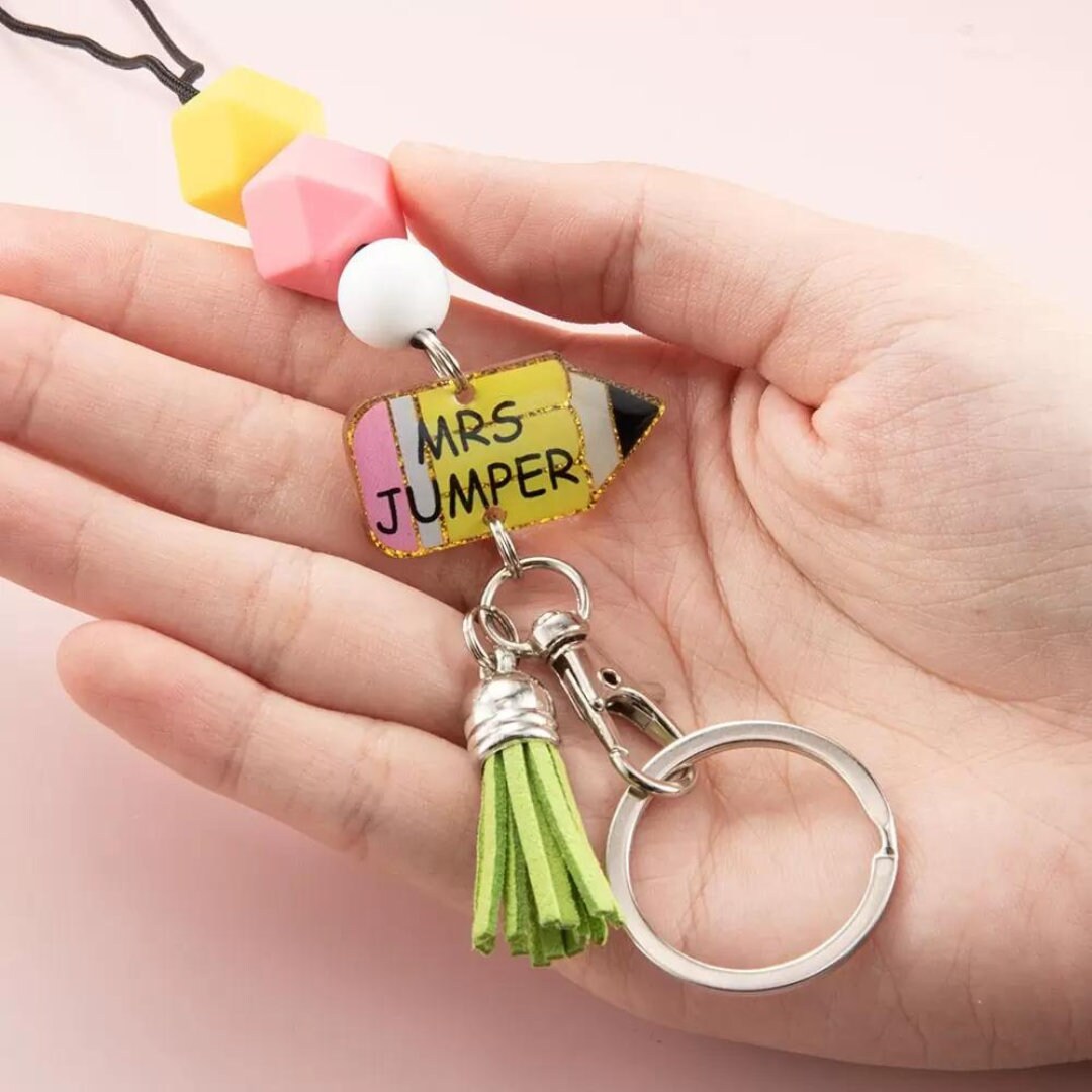 Custom Name Pencil Lanyard with Badge Holder