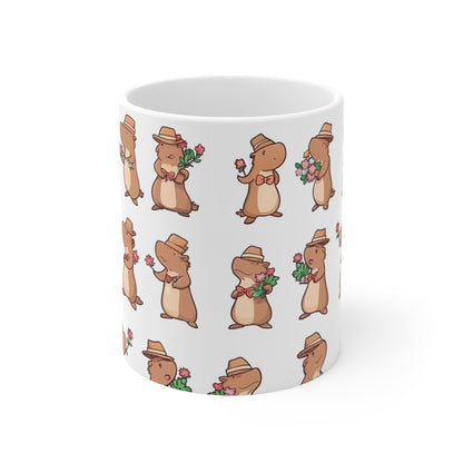 Gentlemen Capybara Print 11oz Ceramic Mug
