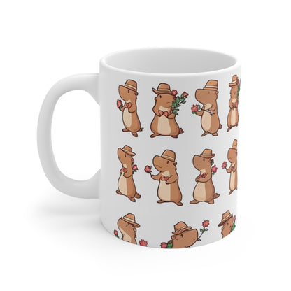 Gentlemen Capybara Print 11oz Ceramic Mug
