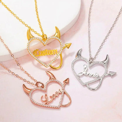 Personalized Devil Heart Name Necklace