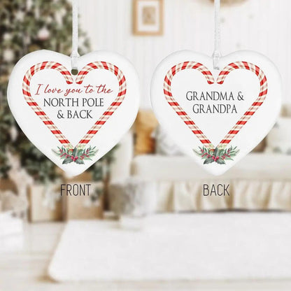Personalized Candy Cane Heart Ornament