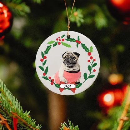 Custom Christmas Pet Portrait Ornament