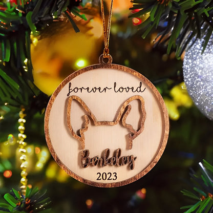 Personalized Dog Ear Ornament