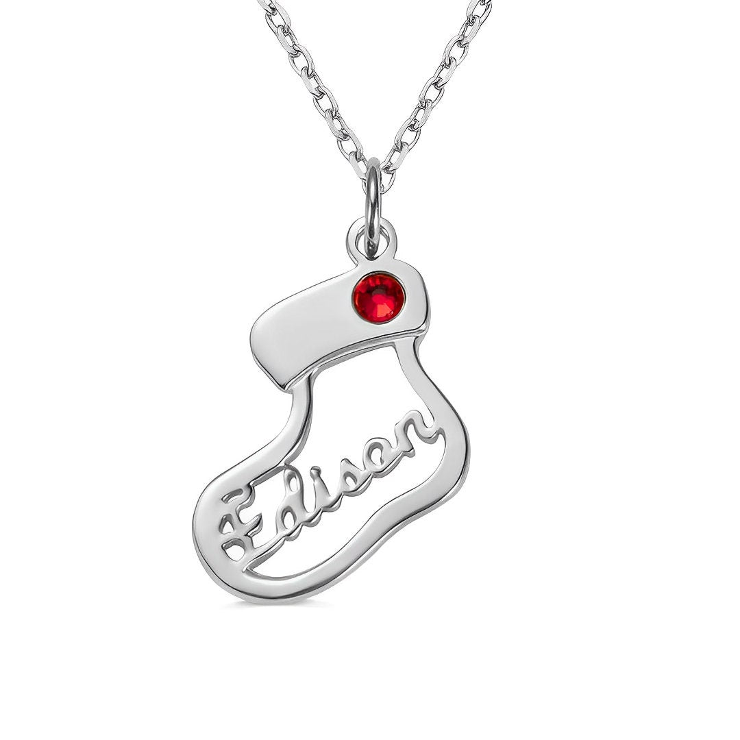 Customized Christmas Stocking Name Necklace