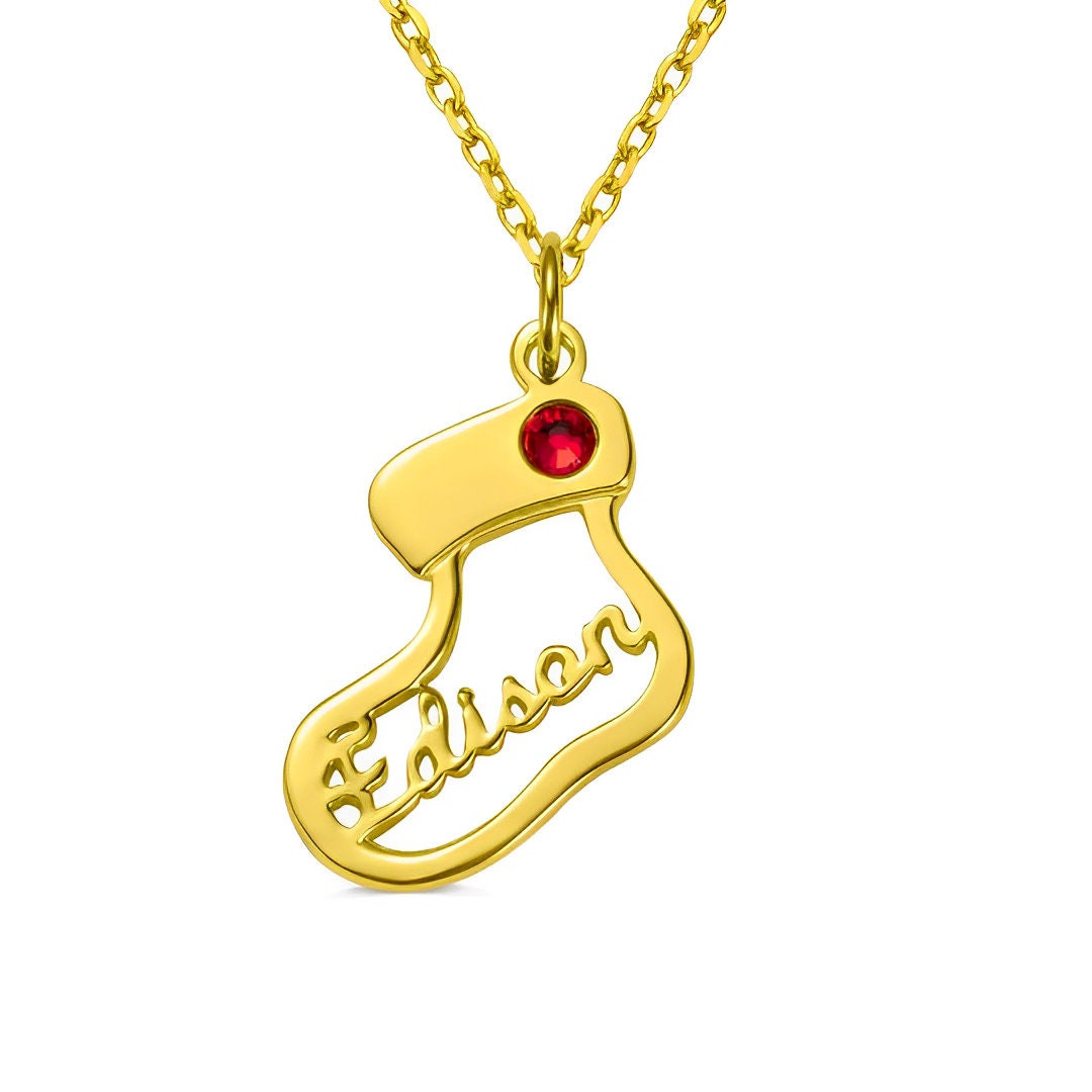 Customized Christmas Stocking Name Necklace