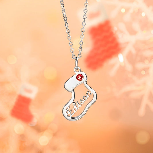 Customized Christmas Stocking Name Necklace