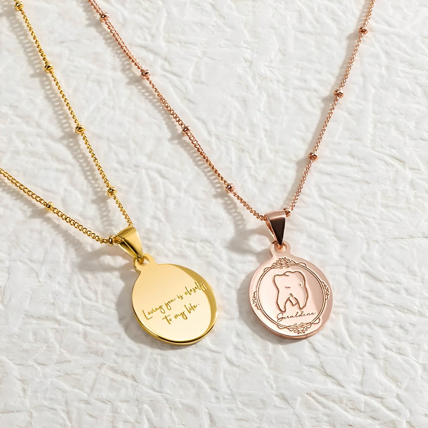 Personalized Tooth Signet Necklace