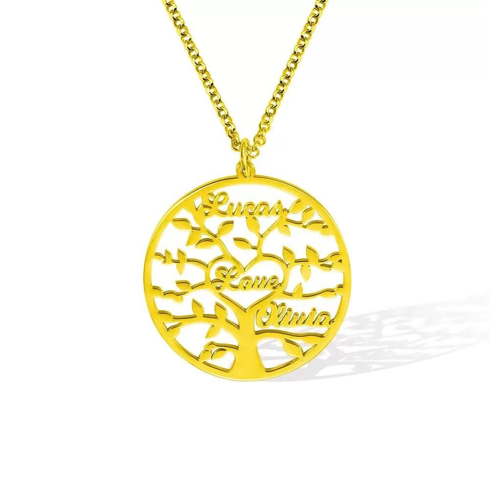 Custom Engraved Names Family Tree Necklace