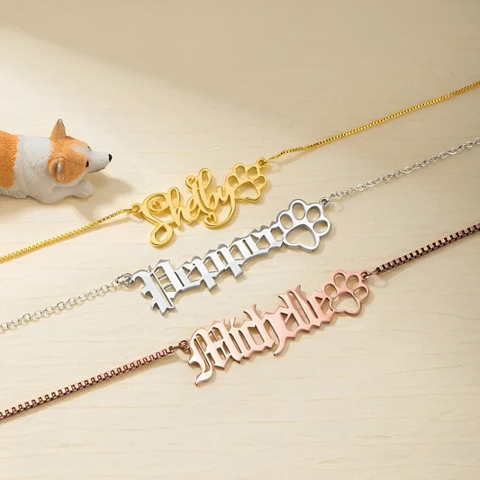 Personalized Dog Paw Necklace