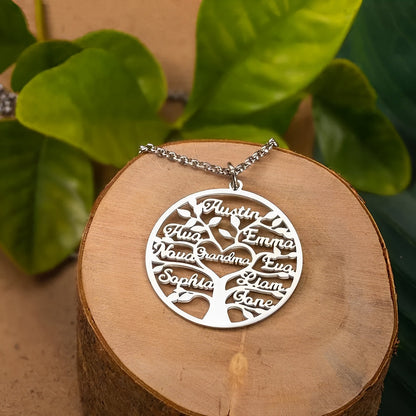 Custom Engraved Names Family Tree Necklace