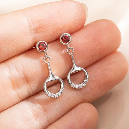 Personalized Birthstone Horse Bit Earrings