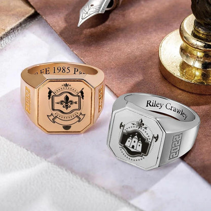 Square Champion Ring with Custom Logo
