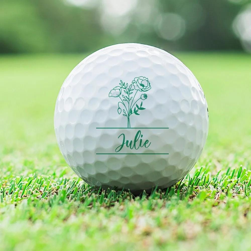 Custom Name + Birth Flower Golf Ball
