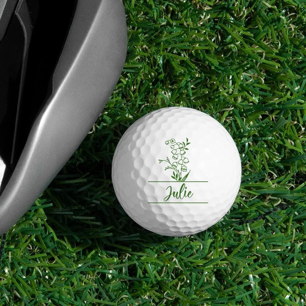Custom Name + Birth Flower Golf Ball