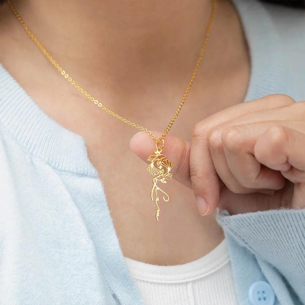 Custom Zodiac Sign Name Necklace