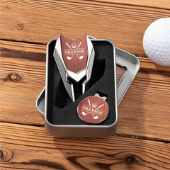 Personalized Magnetic Monogram Golf Divot Repair Tool Set