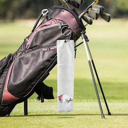 Personalized Birth Flower & Name Golf Towel