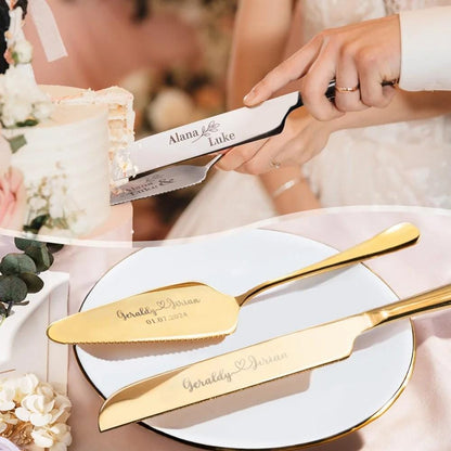 Personalized Wedding Cake Cutting Set (2PCS)