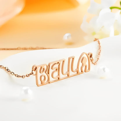 Personalized Hollow Font Name Necklace