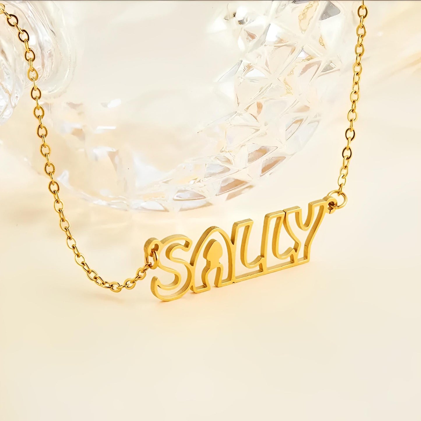 Personalized Hollow Font Name Necklace