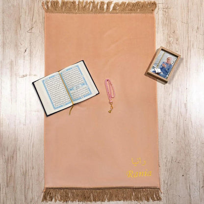 Personalized Embroidered Velvet Prayer Mat