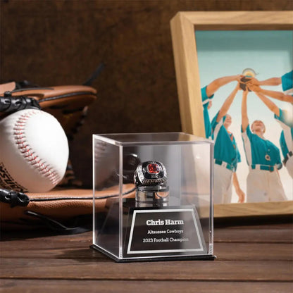 Custom Engraved Championship Ring Display Case