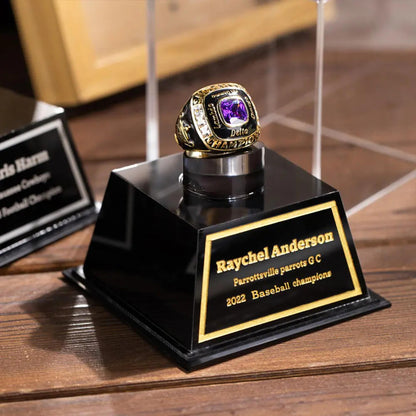 Custom Engraved Championship Ring Display Case