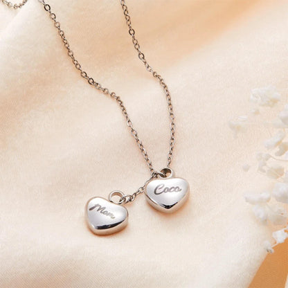 Personalized Name Double-Heart Urn Necklace for Ashes