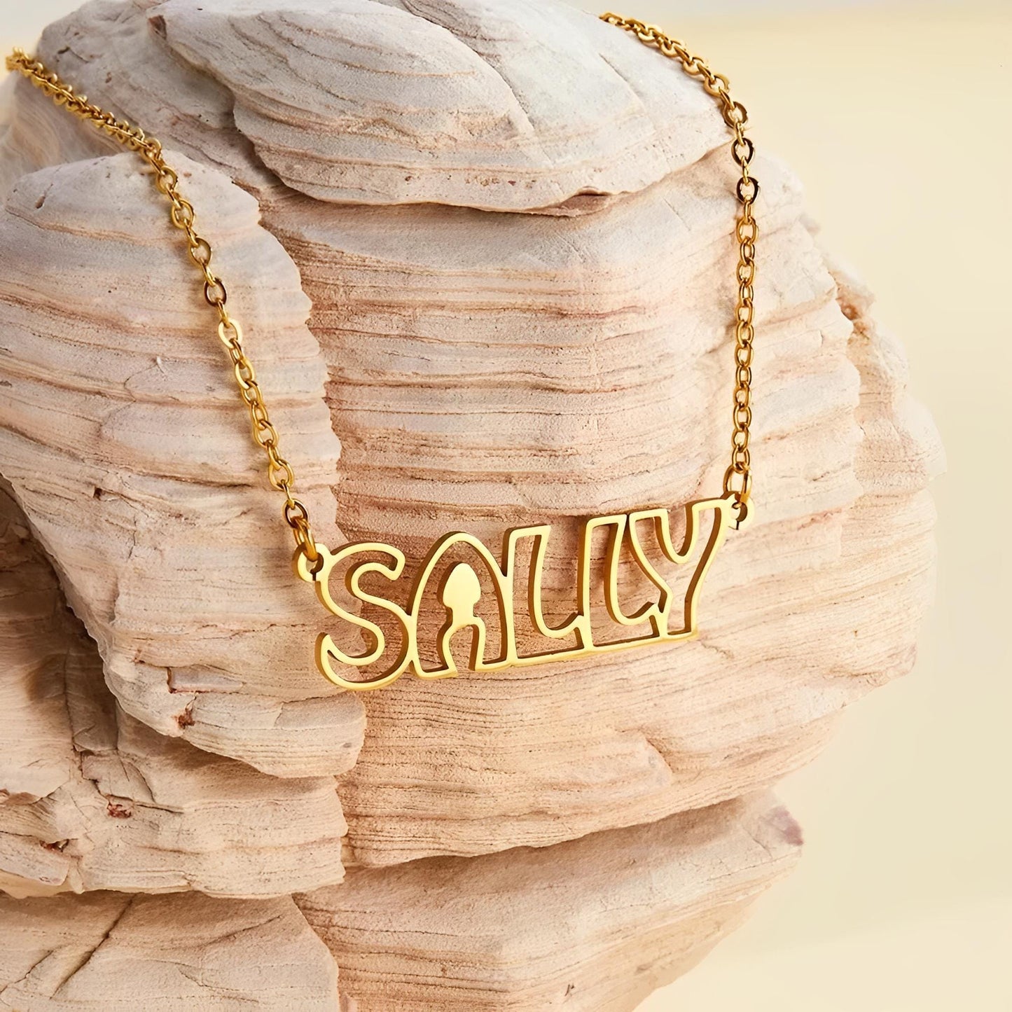 Personalized Hollow Font Name Necklace