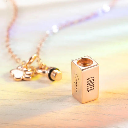 Personalized Tiny Urn Necklace for Pet Ashes