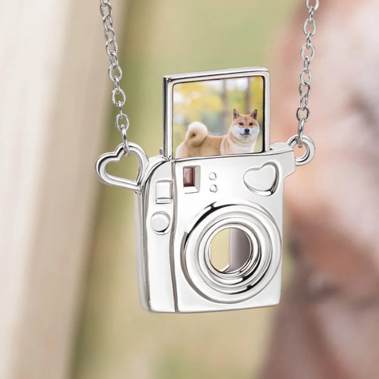 Personalized Photo Mini Camera Charm Necklace