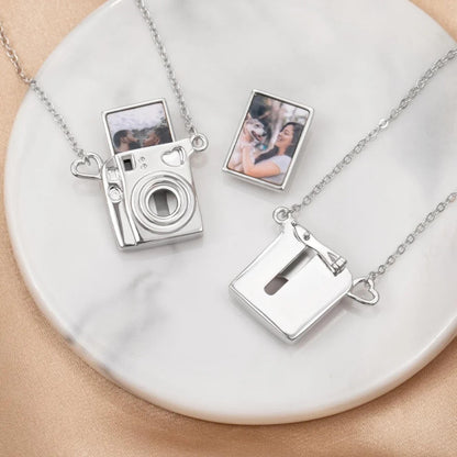 Personalized Photo Mini Camera Charm Necklace