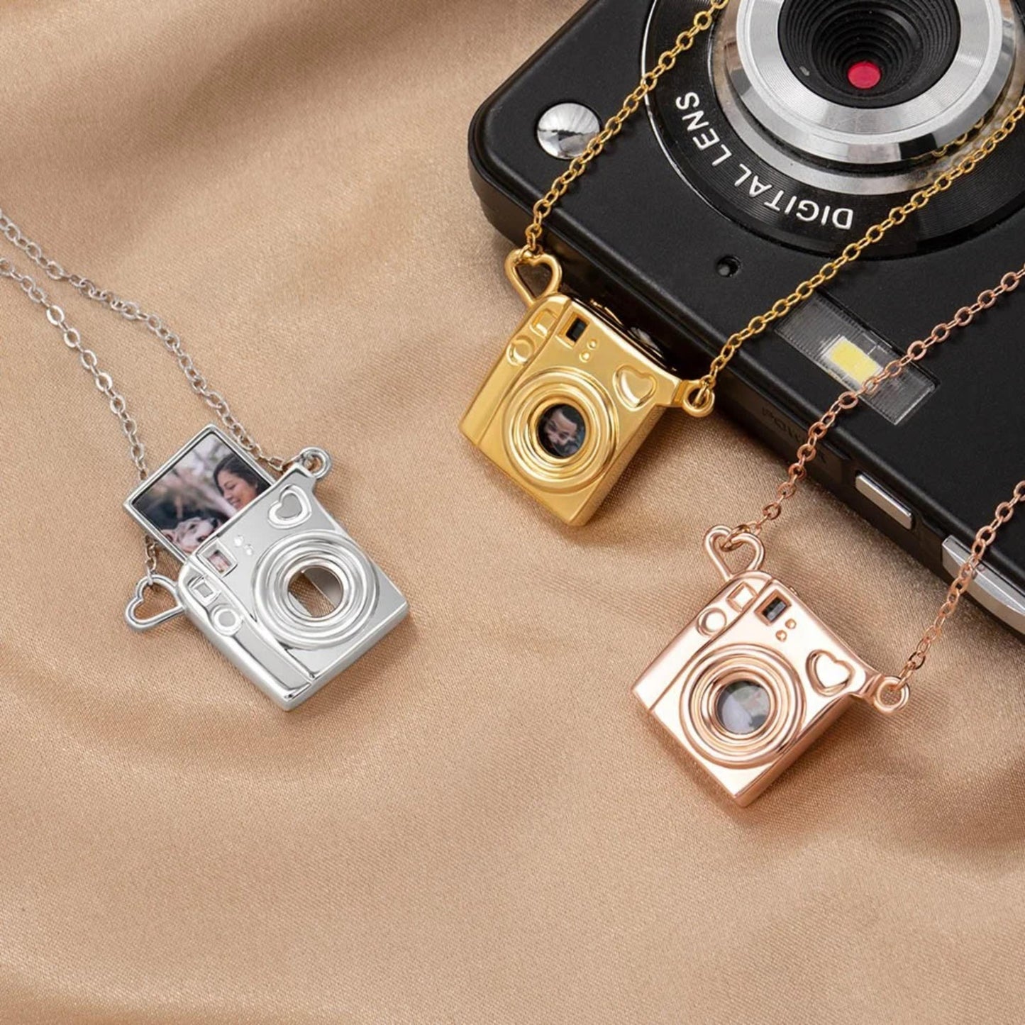 Personalized Photo Mini Camera Charm Necklace