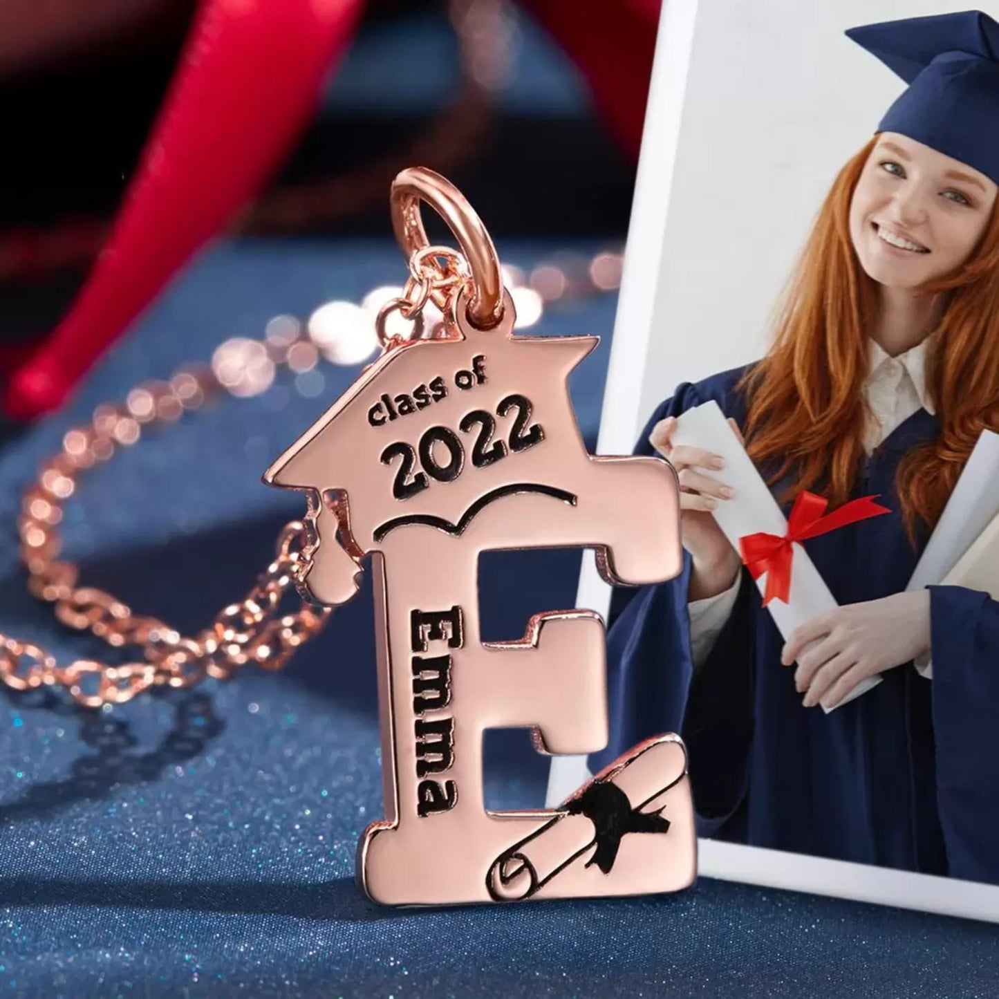 Custom Graduation Letter Necklace or Keychain