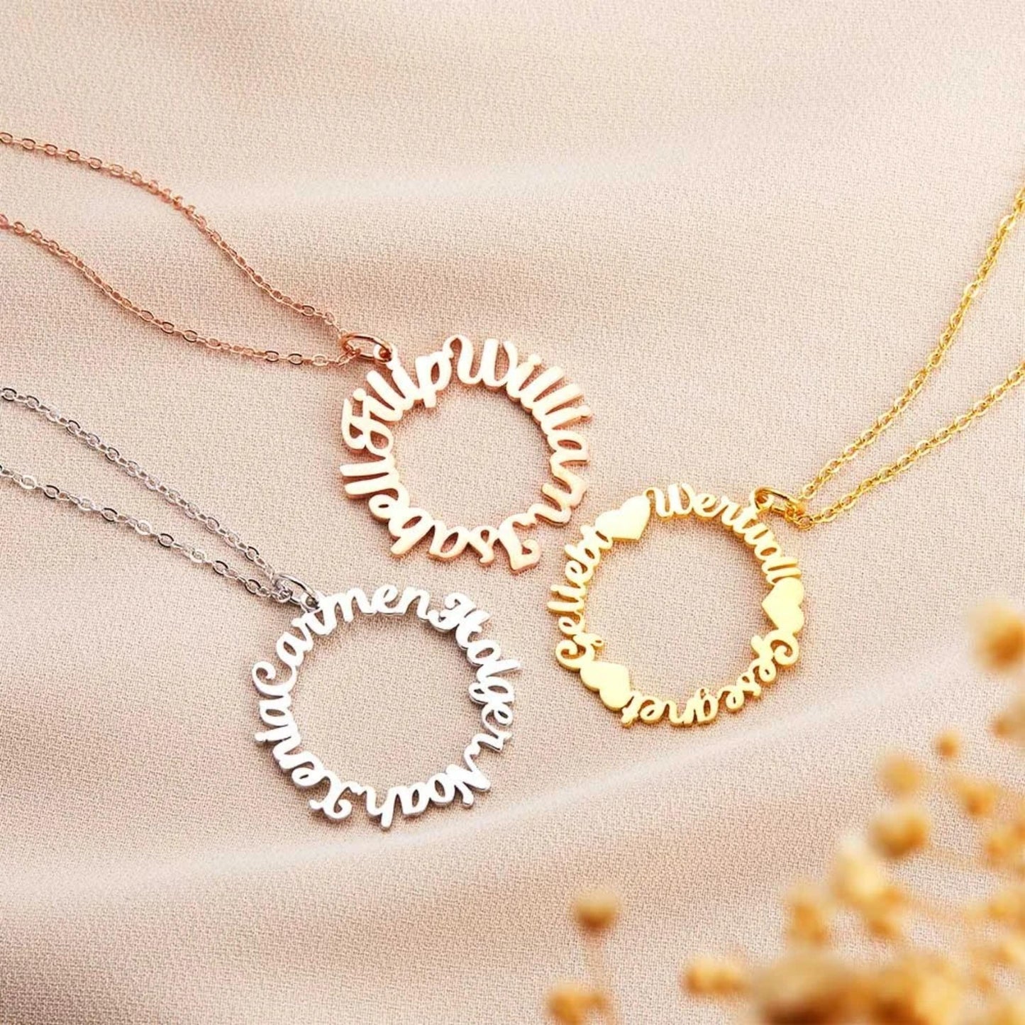 Personalized Minimalist Circle Name Necklace