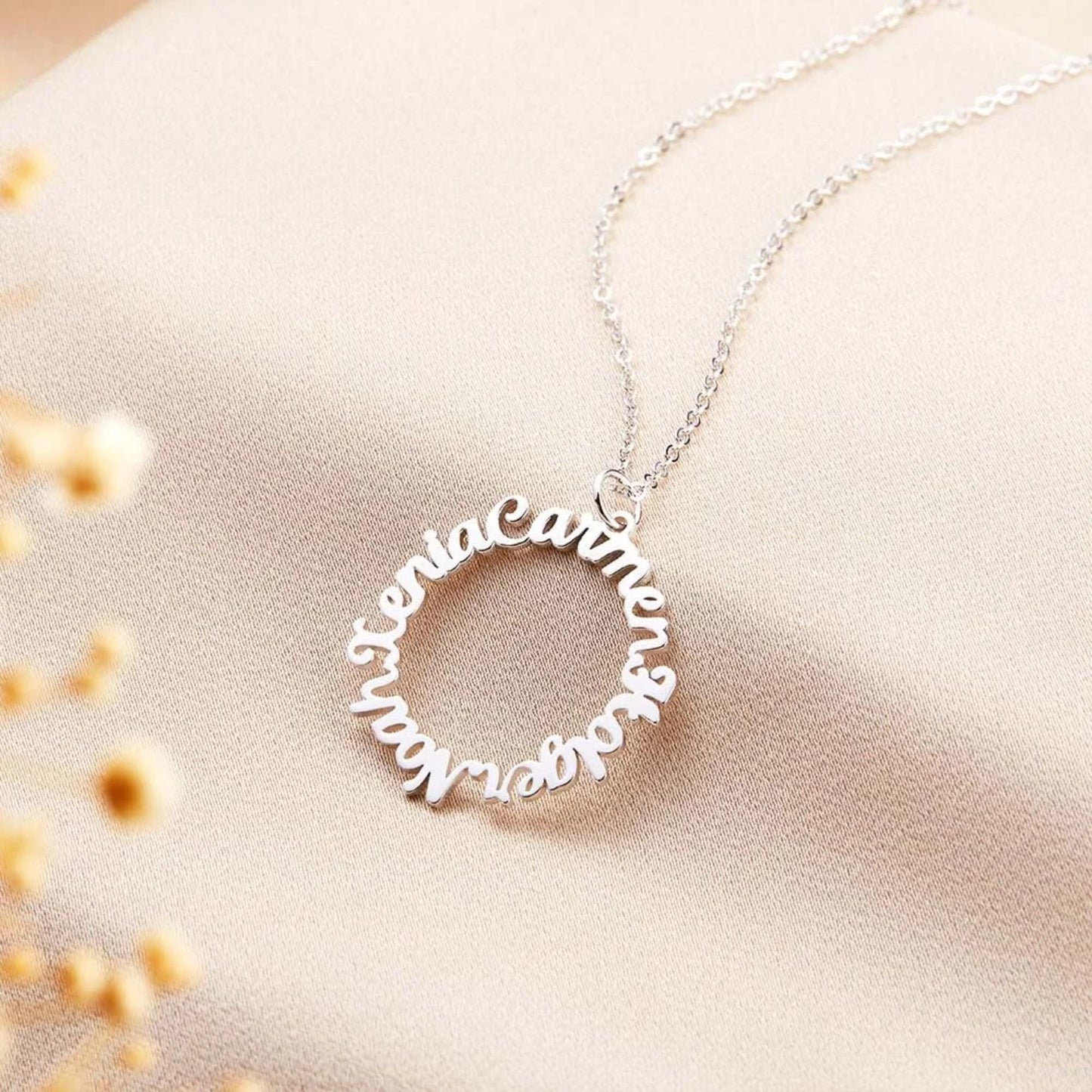 Personalized Minimalist Circle Name Necklace