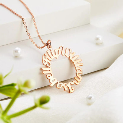 Personalized Minimalist Circle Name Necklace