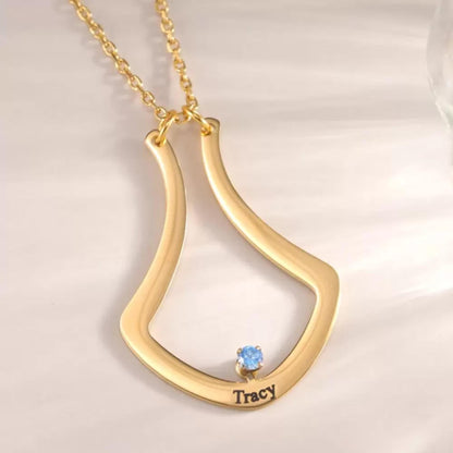 Custom Name Engraved Ring Holder Necklace