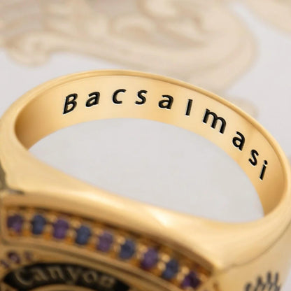 Customized Engraved University Graduation Signet Ring