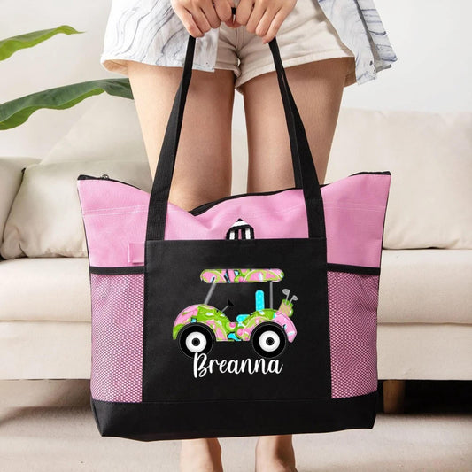 Personalized Name Golf Cart Tote Bag