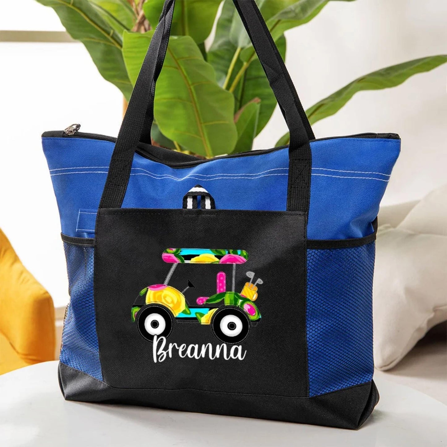 Personalized Name Golf Cart Tote Bag