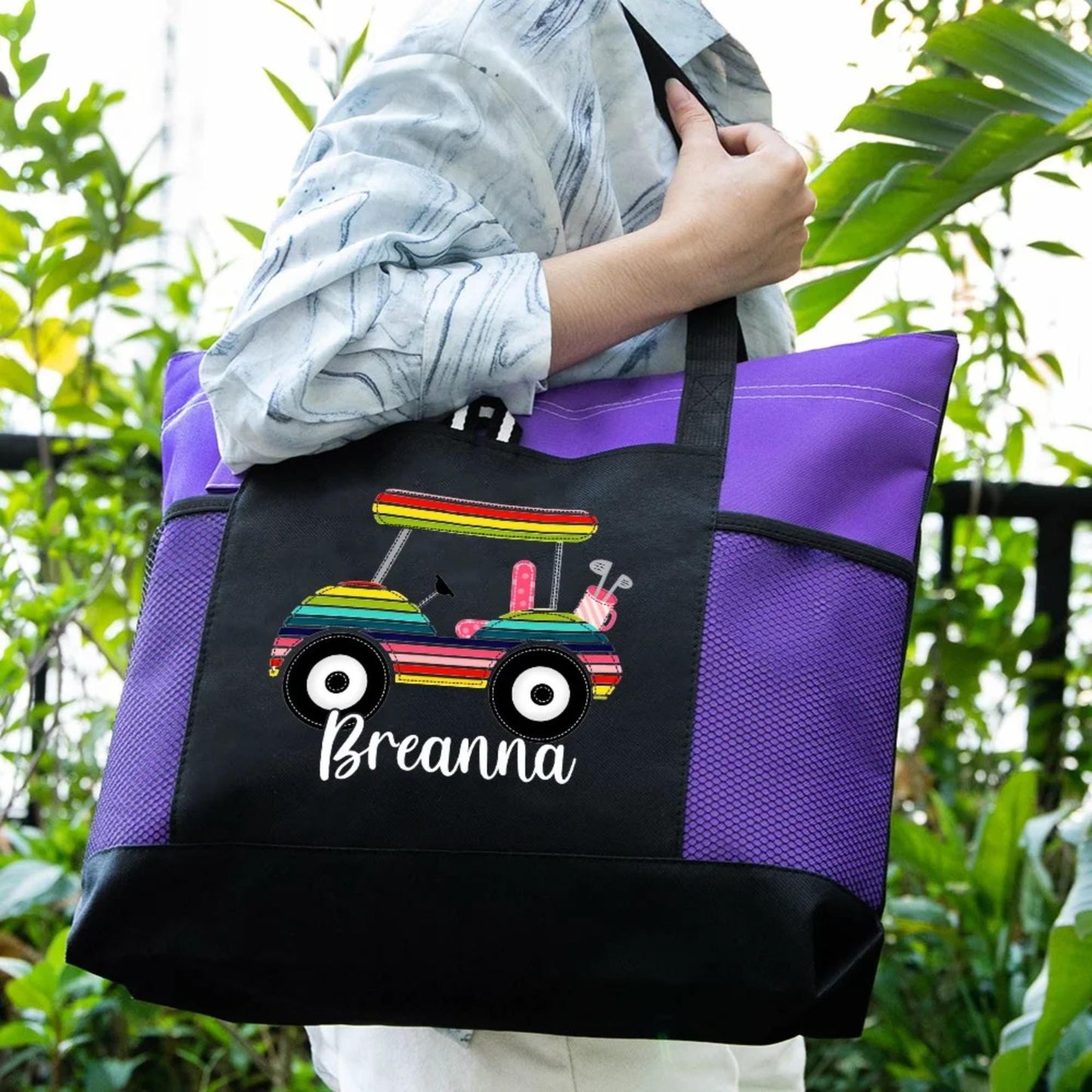 Personalized Name Golf Cart Tote Bag