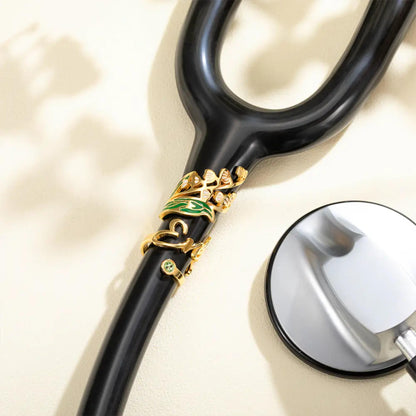 Personalized Stethoscope Name Tag with Birthflower & Birthstone