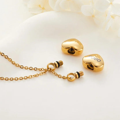 Personalized Name Double-Heart Urn Necklace for Ashes