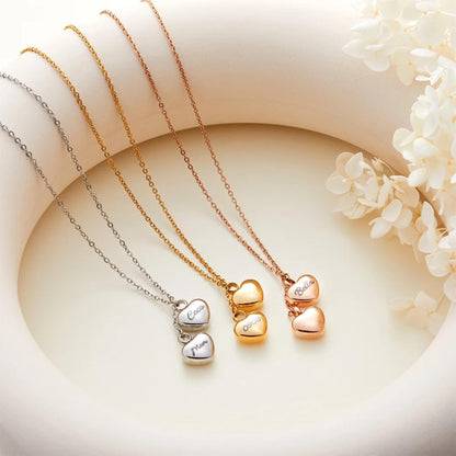 Personalized Name Double-Heart Urn Necklace for Ashes