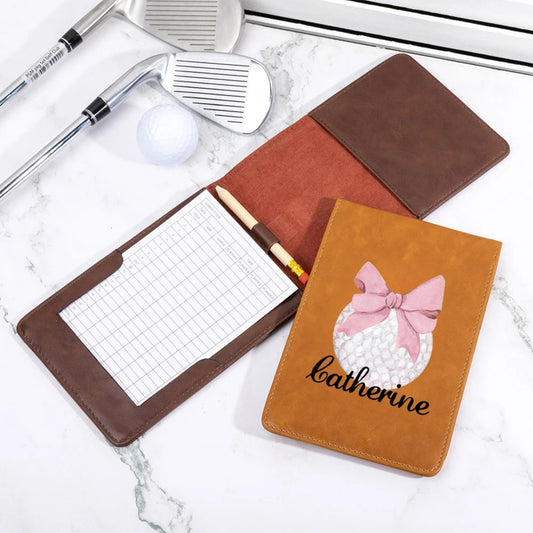 Personalized Pink Coquette Bow Golf Scorecard Holder