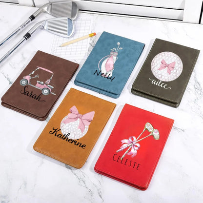Personalized Pink Coquette Bow Golf Scorecard Holder