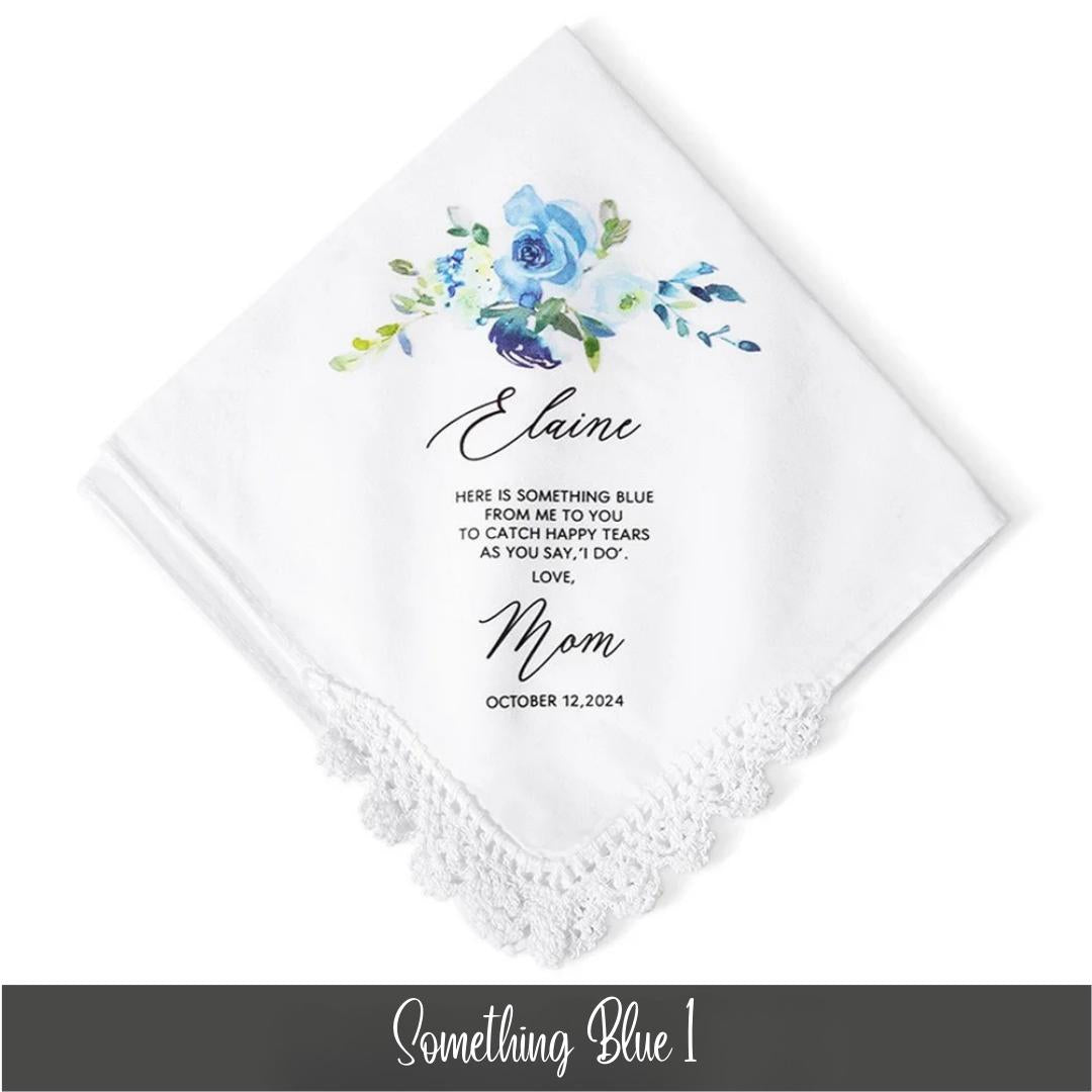 Personalized Floral Wedding Handkerchief
