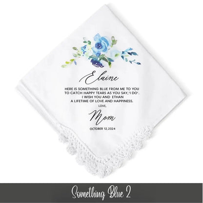 Personalized Floral Wedding Handkerchief