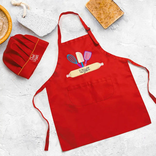 Personalized Kid's Apron with Toque Chef Hat